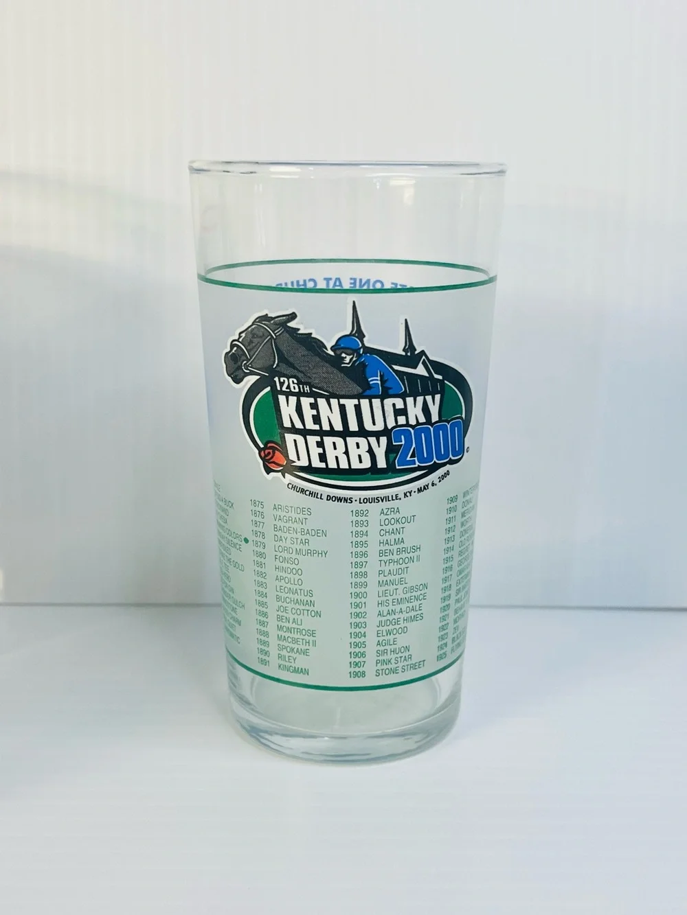 Set 4 Kentucky Derby Souvenir Glasses 1996-122nd & 2000-126th